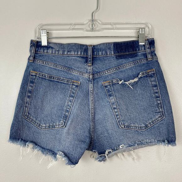 Gap Denim‎ Cheeky Short High Rise Medium Wash Cut Off Jeans Raw Hem Size 4/27 - Picture 4 of 8